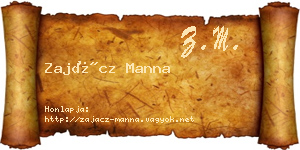 Zajácz Manna névjegykártya